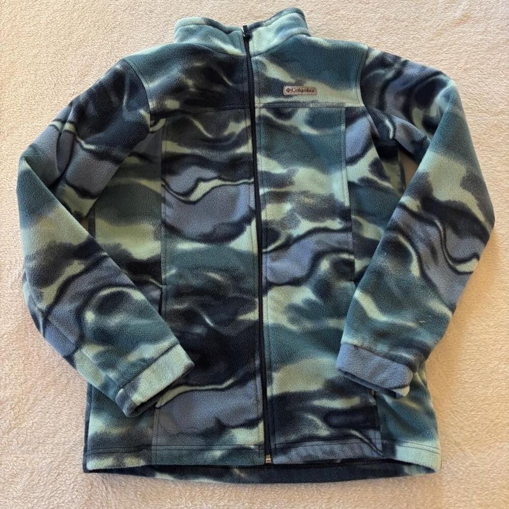 Columbia Women's Blue Camo Full Zip Fleece Size XL